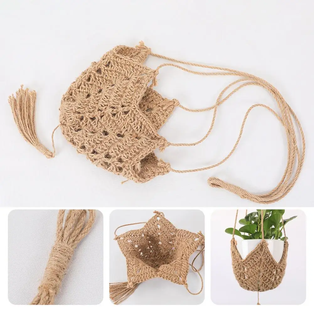 

Flower Pot Hanger Strong Load Bearing Hanging Basket Hand-woven Macrame Plant Hanger
