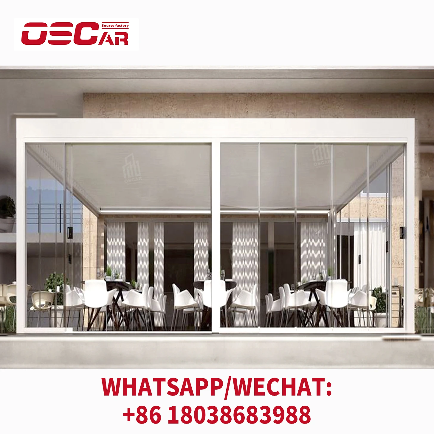 Пергола Bioclimatica Моторизованная альтанка Открытая водонепроницаемая беседка 3X4