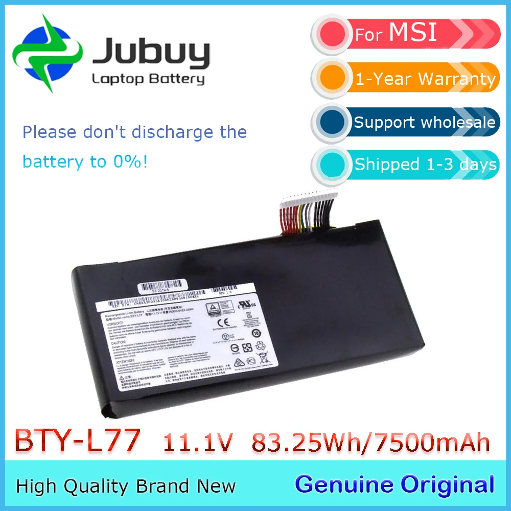 Оригинальный аккумулятор для ноутбука BTY-L77 11 1 В 83 25 Втч MSI GT72 2QD 6QD GT72S 6QF 6QE GT72VR WT72
