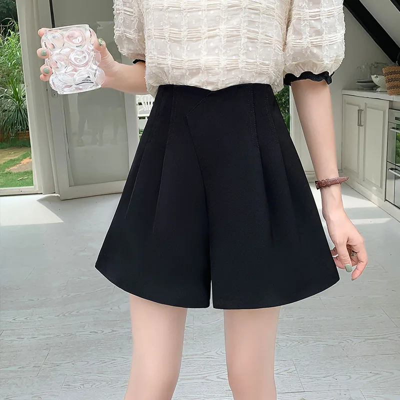 Womens Shorts Skirt 2023 Spring Summer New Casual Wide Leg Shorts Korean Fashion Women Clothing Office Lady High Waisted Shorts