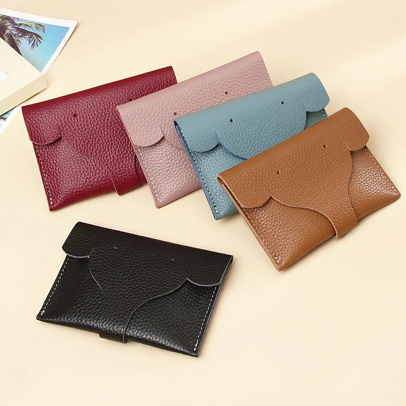 New Genuine Leather Coin Change Wallet Cowhide Ultra-thin Change Bag Mini Coin Change Bag Purse