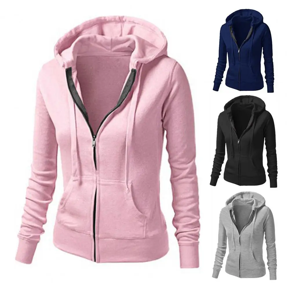 

Удобная стильная Осенняя Повседневная однотонная толстовка, куртка, Женское пальто с защитой от холода, усаживаемые манжеты для покупок