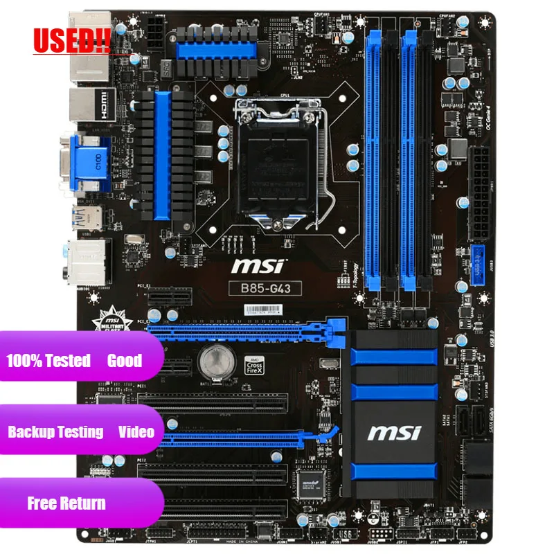 

Used MSI B85-G43 LGA 1150 With Intel B85 HDMI SATA 6Gb/s USB 3.0 ATX Motherboard