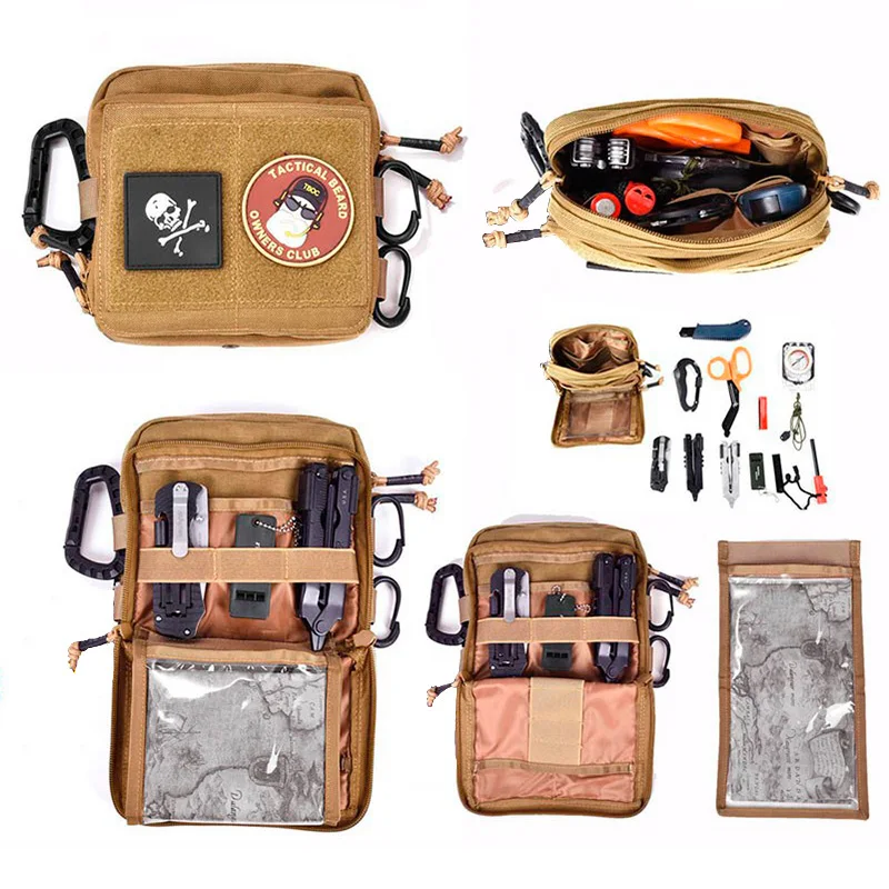 Military Tactical Gear Utility Map Admin Pouch Outdoor EDC Tool Molle Bag Organizer Waist Pack Hunting Accessories  Molle Pouch