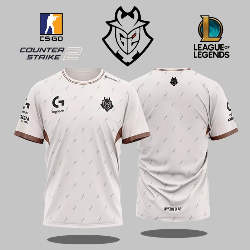 Фото G2 Esports Club 2025 Белый трикотаж League Of Legends CSGO Профессиональная униформа лигиста Футболки по индивидуальному заказу для болельщиков Топы унисекс №1
