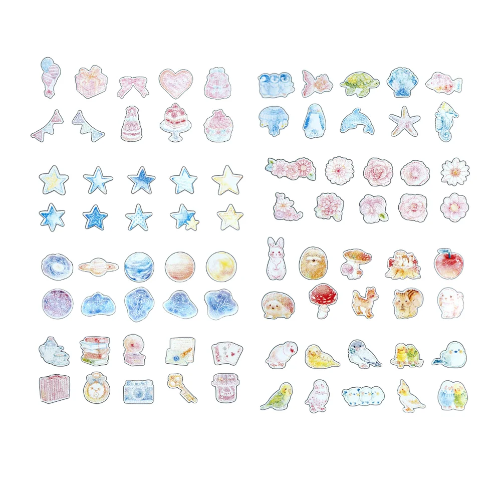 

350Pcs Jellyfish Wall Stickers Paper DIY Stickers Cartoon Diary Stickers Wall Decals (Random Style)