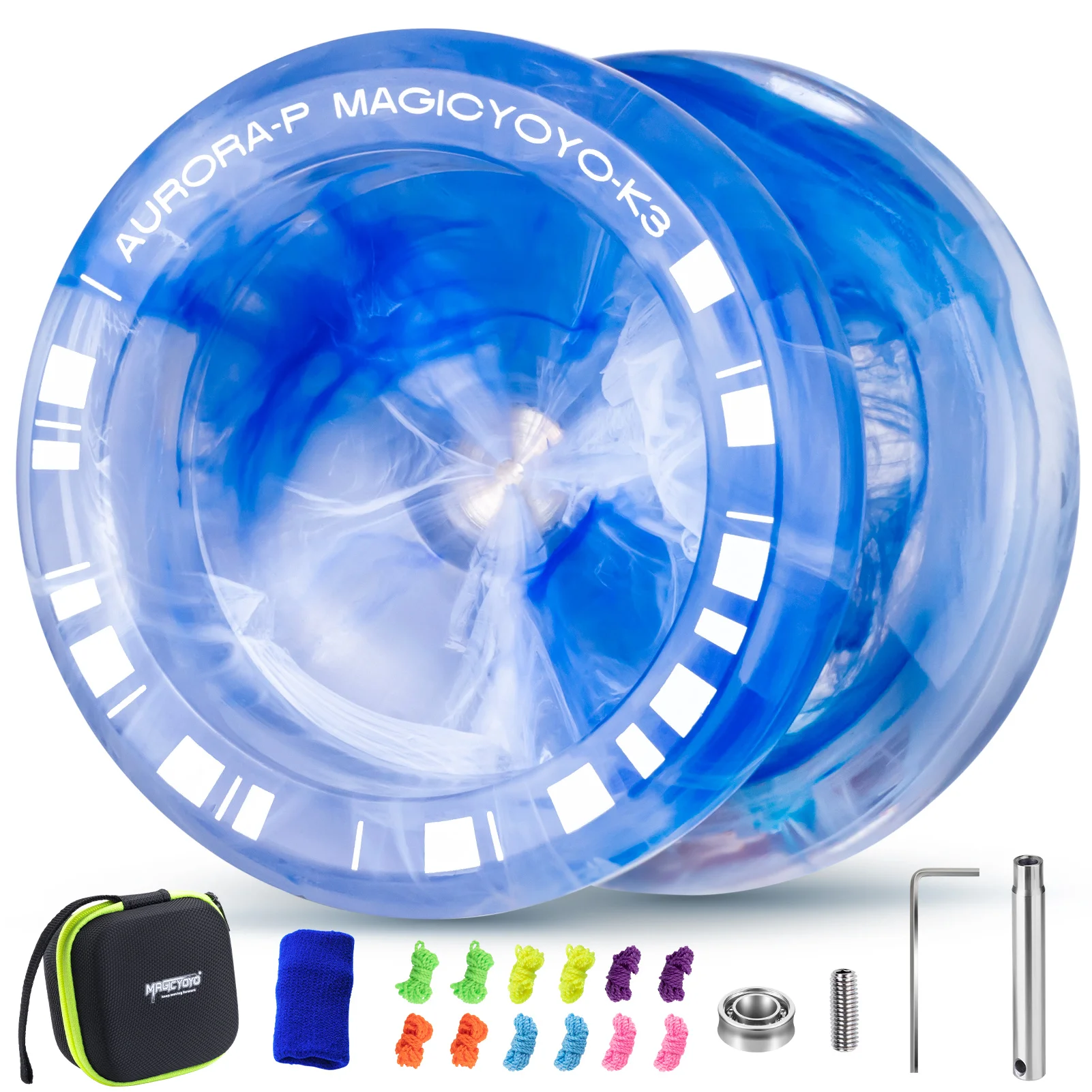 Фото MAGICYOYO K3 Aurora-p Yoyo для детей, отзывчивое йойо для начинающих, профессиональные трюковые йойо с дополнительным неотзывчивым подшипником №1