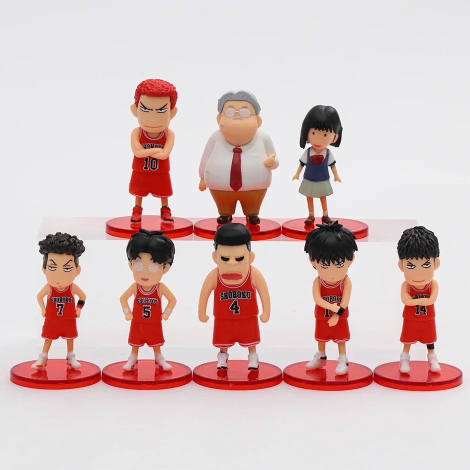 

The First Slam Dunk Sakuragi Hanamichi Rukawa Kaede Mitsui Hisashi Miyagi Ryota Akagi Takenori Cute PVC Figure Figurine Toys Set