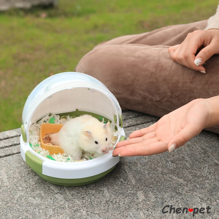 Newest Designs Small Pet Carrying Cages with Water Bottle Hamster Chinchillas Take Out Travel Cages Small Animal Accessories