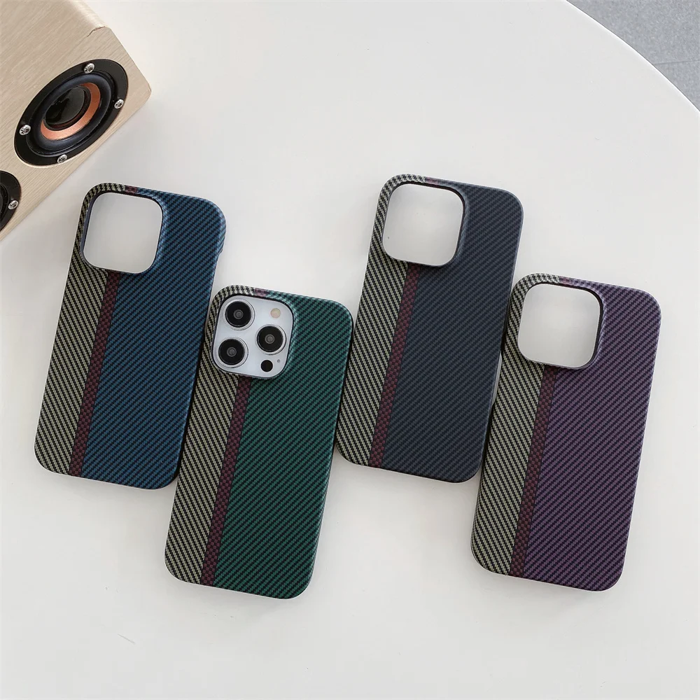 Ультратонкий чехол из углеродного волокна для iPhone 15 Pro Max 11 12 13 Mini 14 Plus матовый