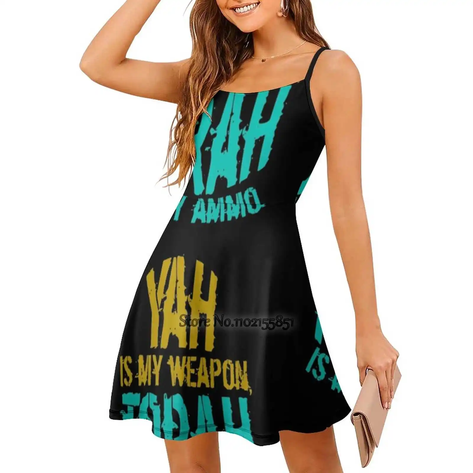 Hebrew Israelite Yah Is My Weapon Torah Ammo 28 Judah Back Lacing Backless Dress Square Neck New Plus Size Elegant