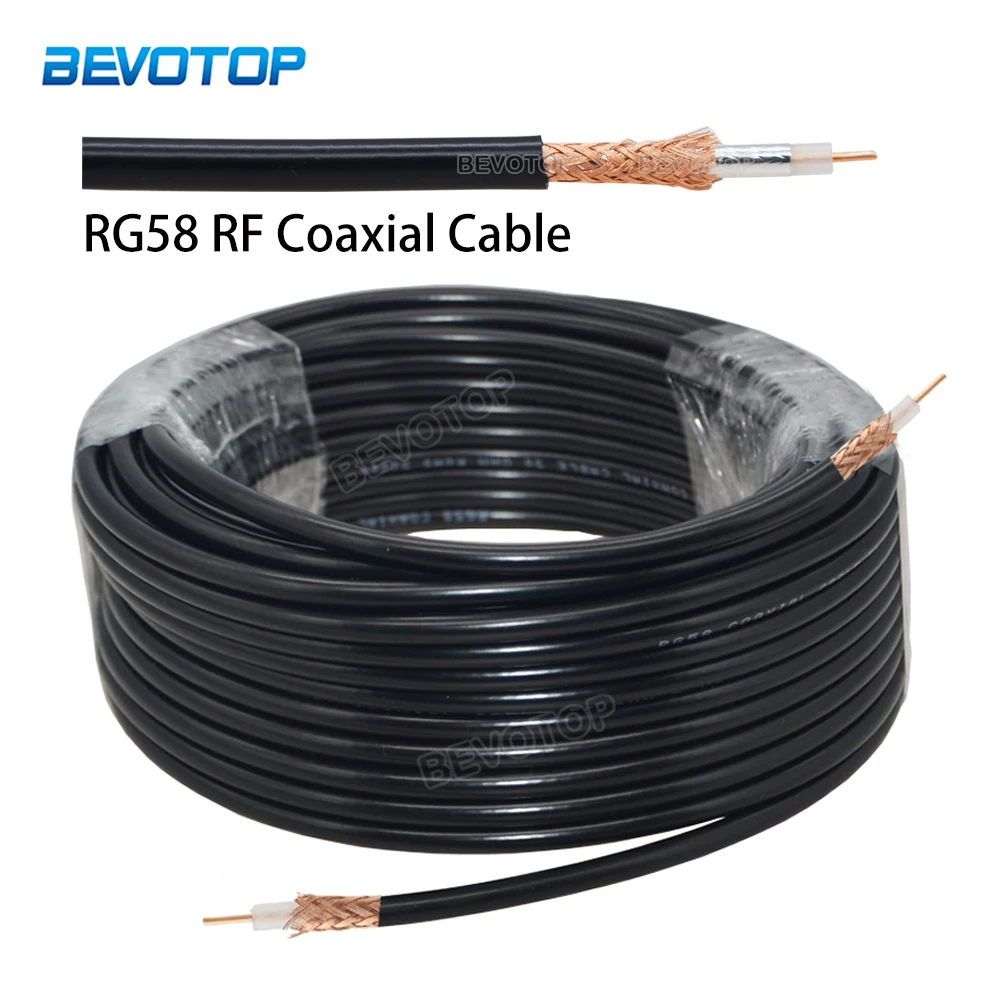 

1Pcs New RG58 50-3 RF Coaxial Cable RG-58 Cable Wires 50 Ohm 50CM/1M/2M/3M/5M/10M/15M/20M/30M/50M