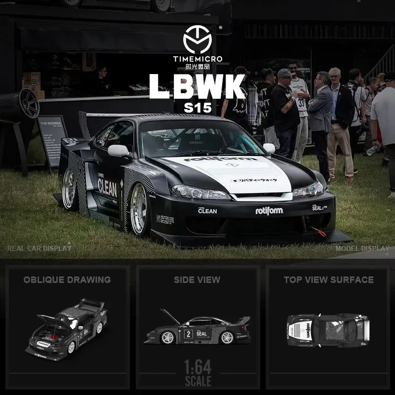 Литая под давлением модель автомобиля TimeMicro 1:64 LBWK S15 Black