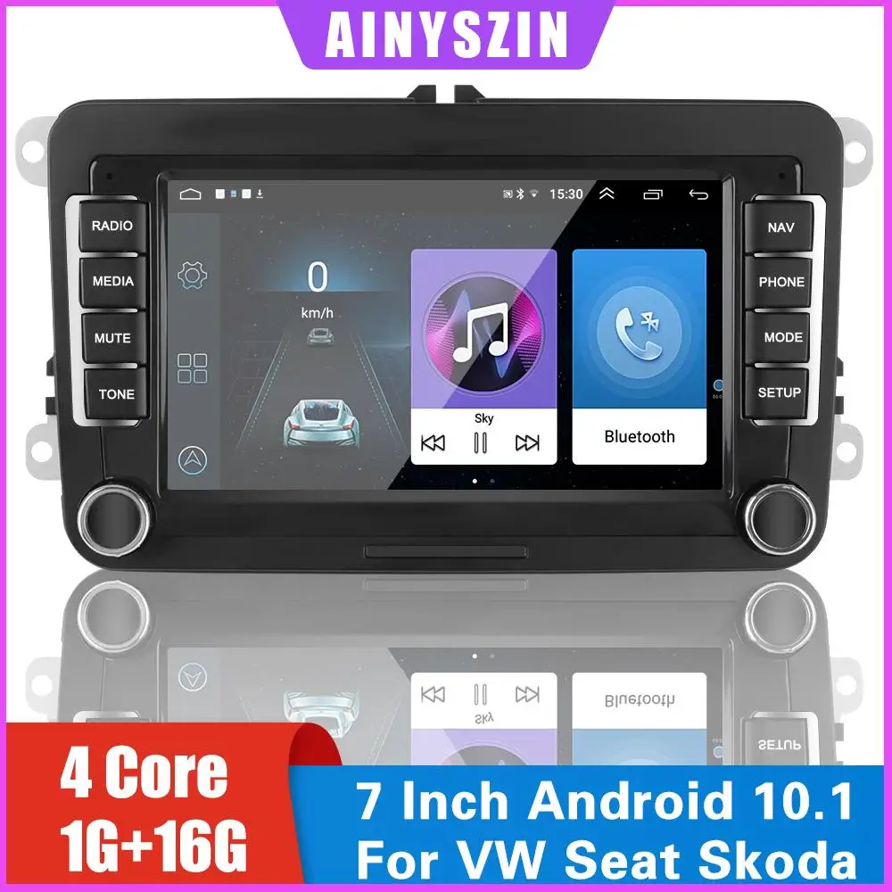 

Автомагнитола 2 Din, Android 10,1, 1 + 16 ГБ, Bluetooth, Wi-Fi, GPS, 7-дюймовый мультимедийный плеер для VW/Volkswagen Seat, Skoda, Golf, Passat