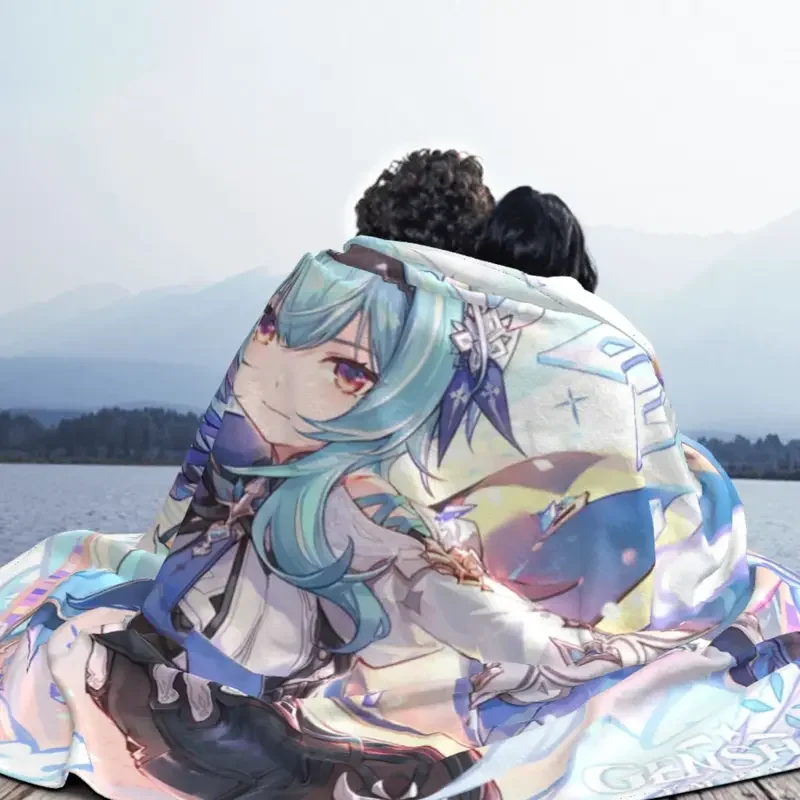 Официальное художественное одеяло Genshin blow Eula на день рождения флисовое