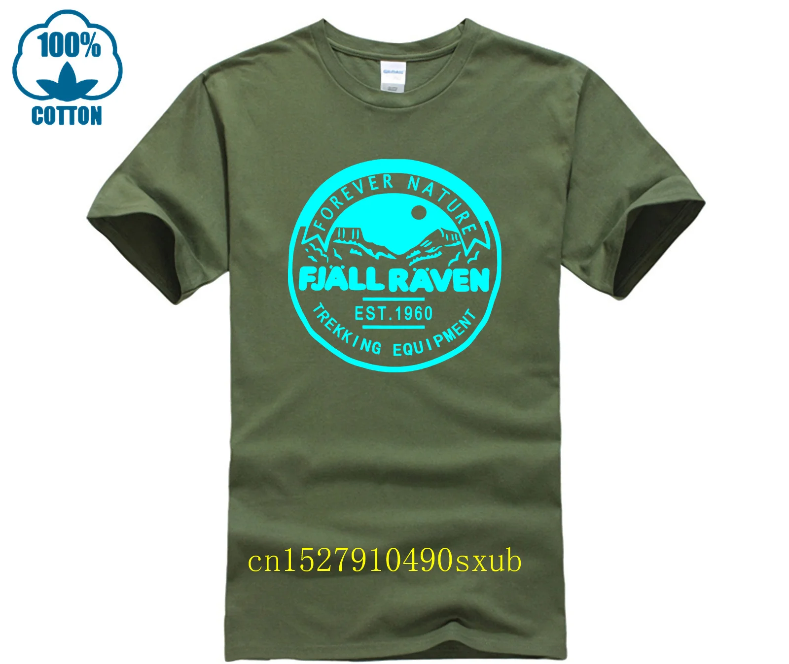 Фото Fjall Forever Nature Badge футболка с Рэйвен Pop, трендовый сращивающийся Бестселлер №2