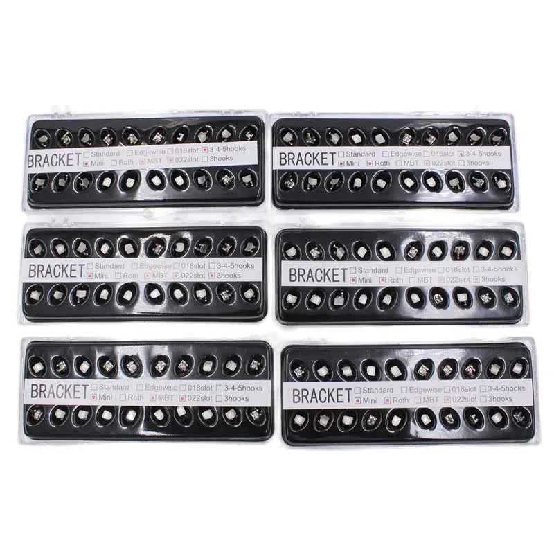 

20 шт./коробка, Стоматологические Ортодонтические металлические кронштейны, бандаж, сетчатая основа, мини-рот/MBT Slot.0.022 0,018 крючков 3/3-4-5, ортод...