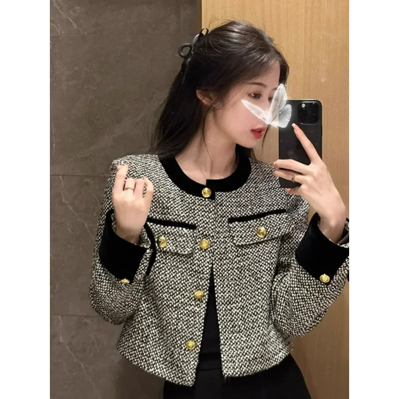 Элегантный женский твидовый костюм во французском стиле комплект платья новинка