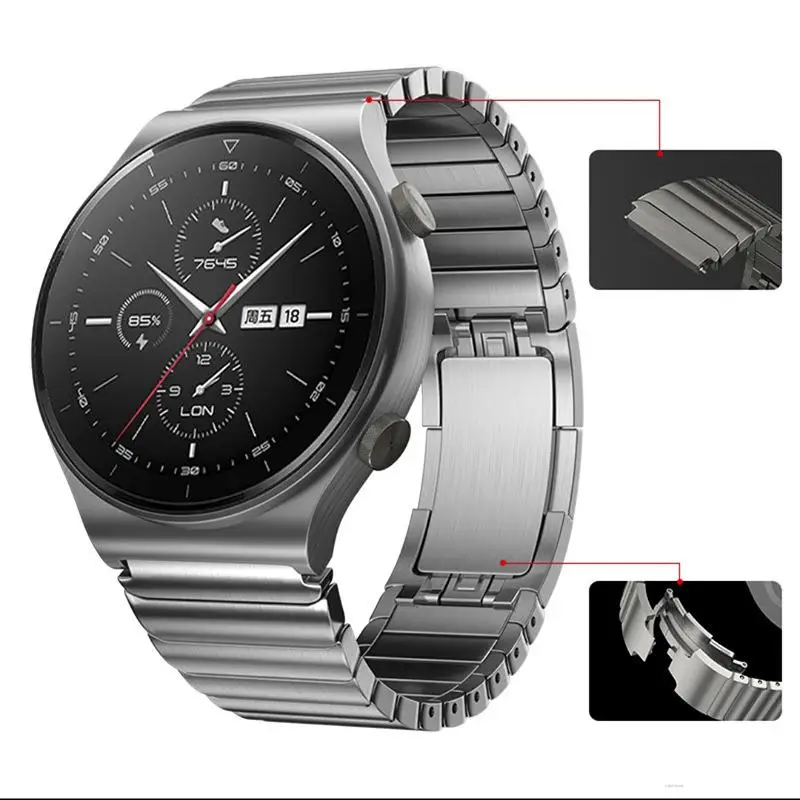 Металлический ремешок GT2 из нержавеющей стали браслет для Huawei Watch GT 2 Pro