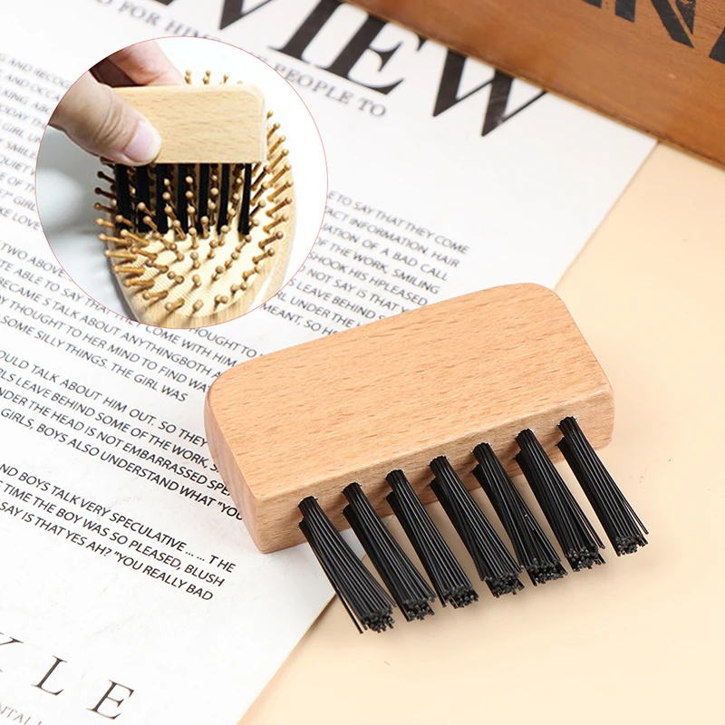 

1PCS Wooden Comb Cleaner Delicate Cleaning Removable Hair Brush Comb Cleaner Tool Handle Embeded Tool