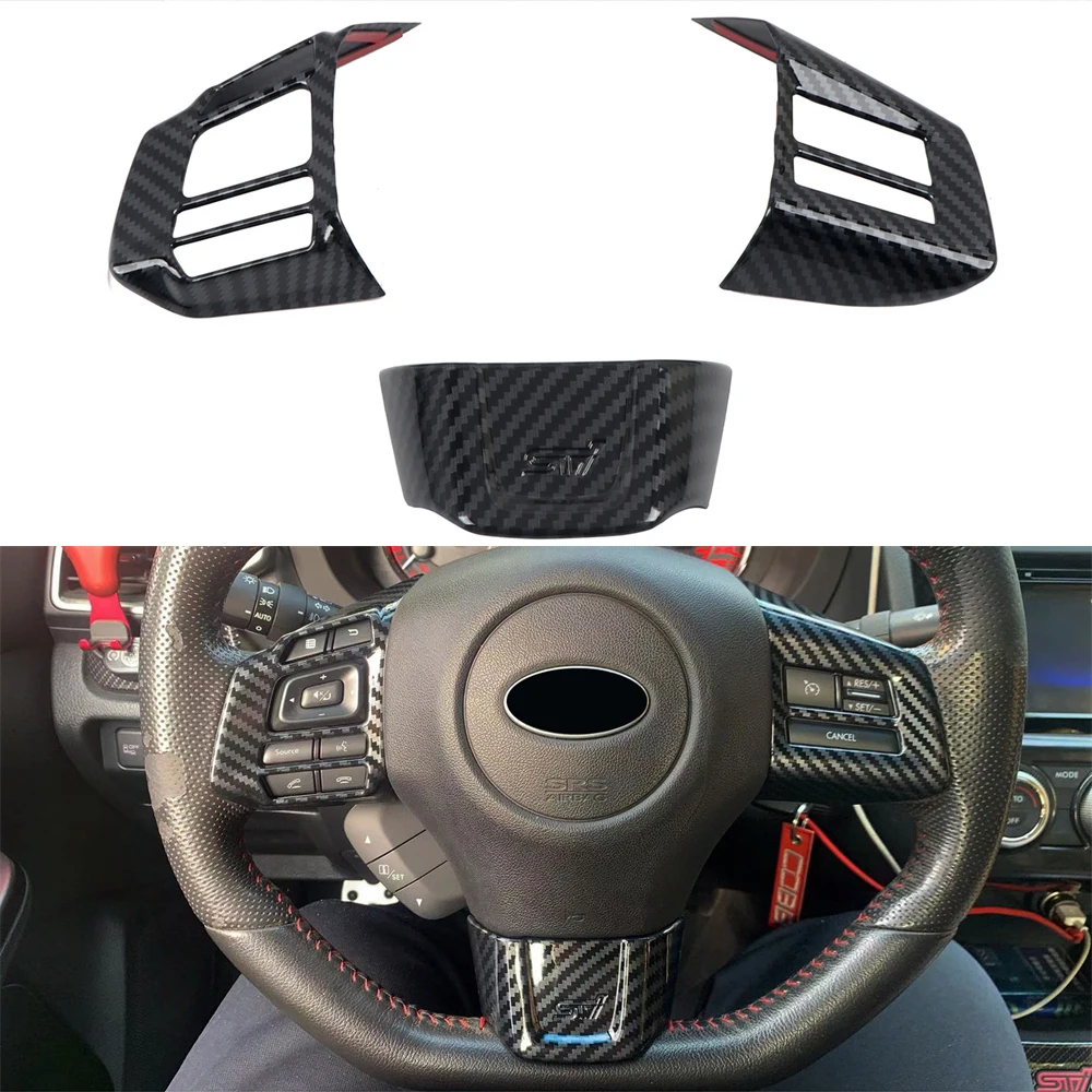 

Автомобильные аксессуары для Subaru WRX STI 2016 2017 2018, чехол на рулевое колесо, отделка ABS из углеродного волокна, черный, 3 шт. (не подходит для Turbo CVT)