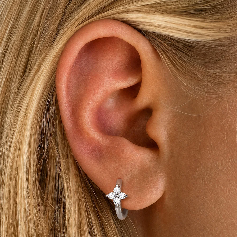 Серьги-кольца AIDE Sparkling Flower Moissanite Tassel для женщин, разные размеры, для пирсинга хряща, из стерлингового серебра 925 пробы, роскошные свадебные украшения (art.: 3920dc858fdff) - 3920dc858fdff