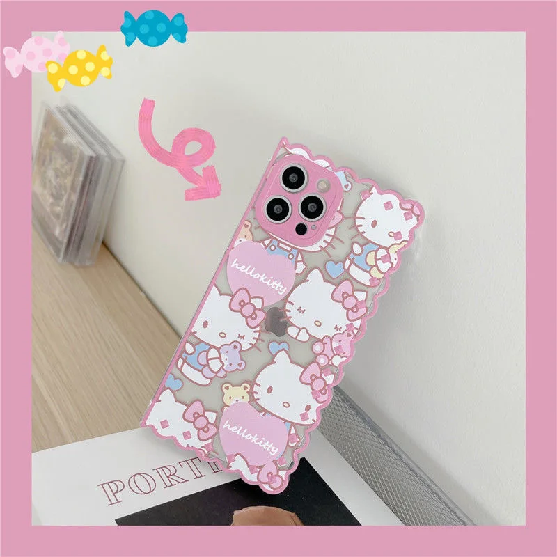 

New Sanrio Hello Kitty Creative Cartoon For Girl Phone Cases For IPhone 12 11 Pro Max XR XS MAX X 2022 Back Cover Y2K Gift