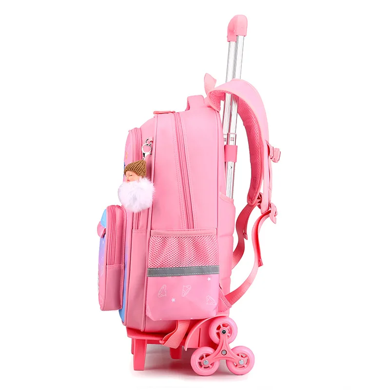 Removable school backpack Children School Bags With Wheel kids Wheeled Backpacks Kids girls Trolley Schoolbags Luggage Book Bags