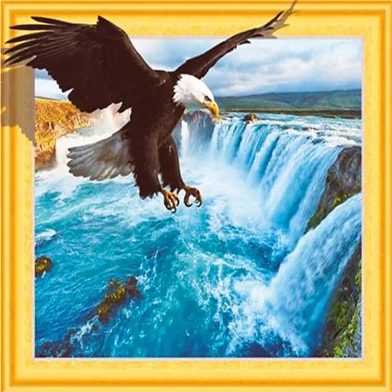 

5 D round embroidery by hand. Sea, artificial crystal, home decoration, cross stitch embroidery
