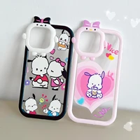 sanrio couple pochacco cute cartoon phone case for iphone 11 12 13 pro max x xs xr shockproof cover