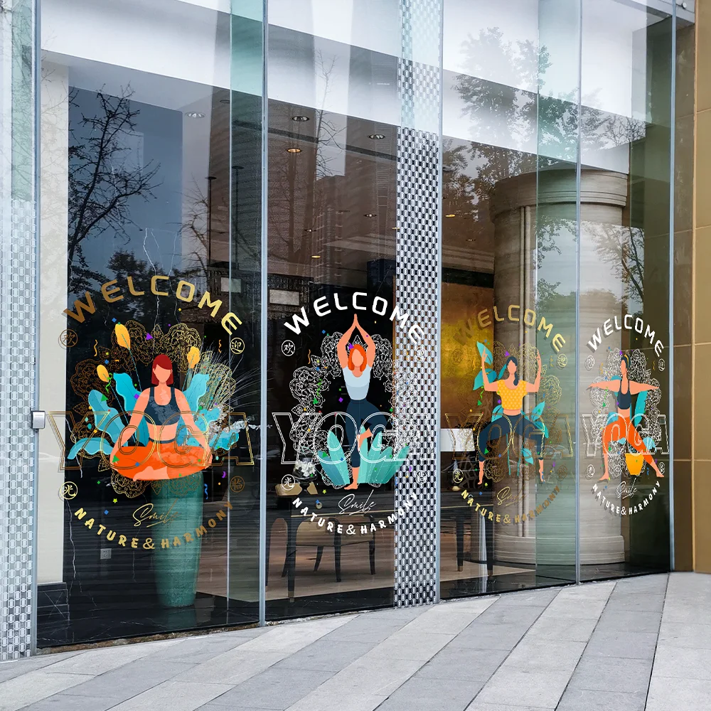 QiAds на заказ наклейки для украшения стеклянных дверей спортзала плакат