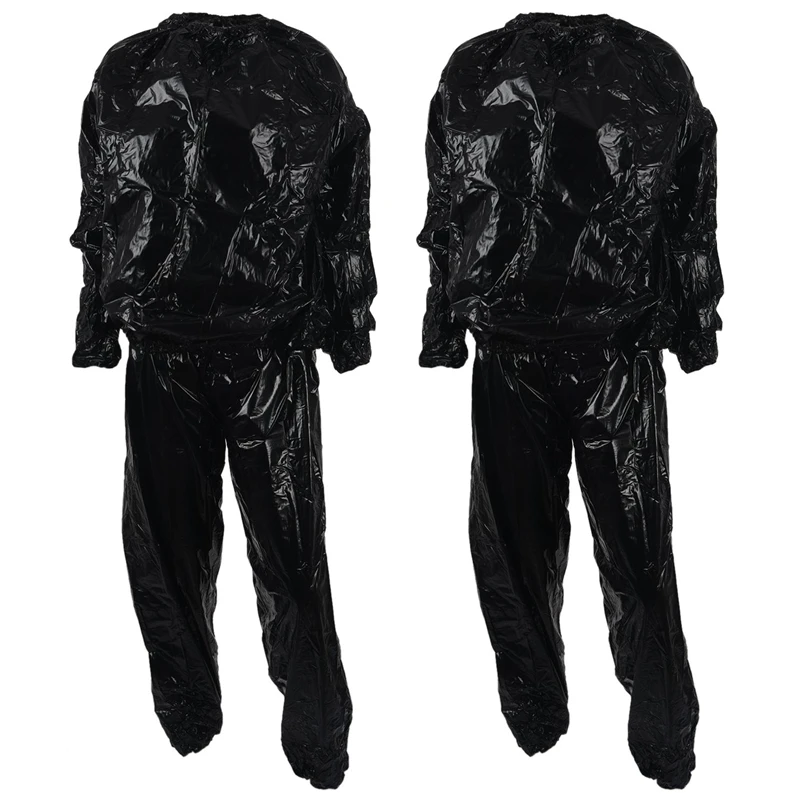 

2X Heavy Duty Fitness Weight Loss Sweat Sauna Suit Exercise Gym Anti-Rip Black 4XL