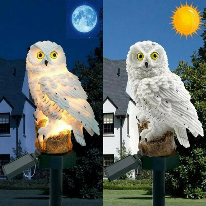 

42cm Solar Powered Garden LED Lights Owl Animal Pixie Lawn Ornament Waterproof Lamp Unique Christmas Lights Outdoor Solar Lamps