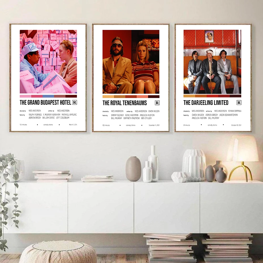 

Vintage Poster Wes Anderson Movie Canvas Painting Abstract Nordic Art Print Scandinavian Wall Picture For Living Room Home Decor
