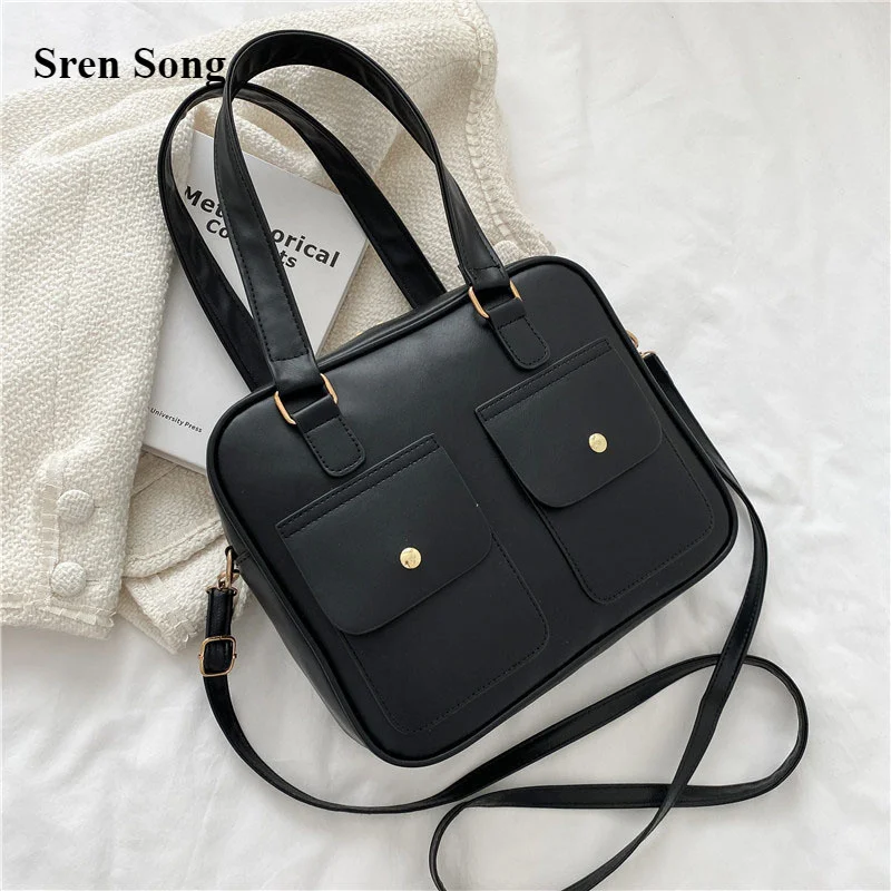 

Женские сумки на плечо, деловая офисная дамская сумка, новинка 2023, однотонные сумки через плечо, Высококачественная квадратная сумка