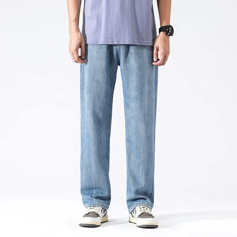 

Джинсы TFETTERS мужские свободные, брендовые уличные штаны, прямые однотонные модные джинсы, весна-лето 2022