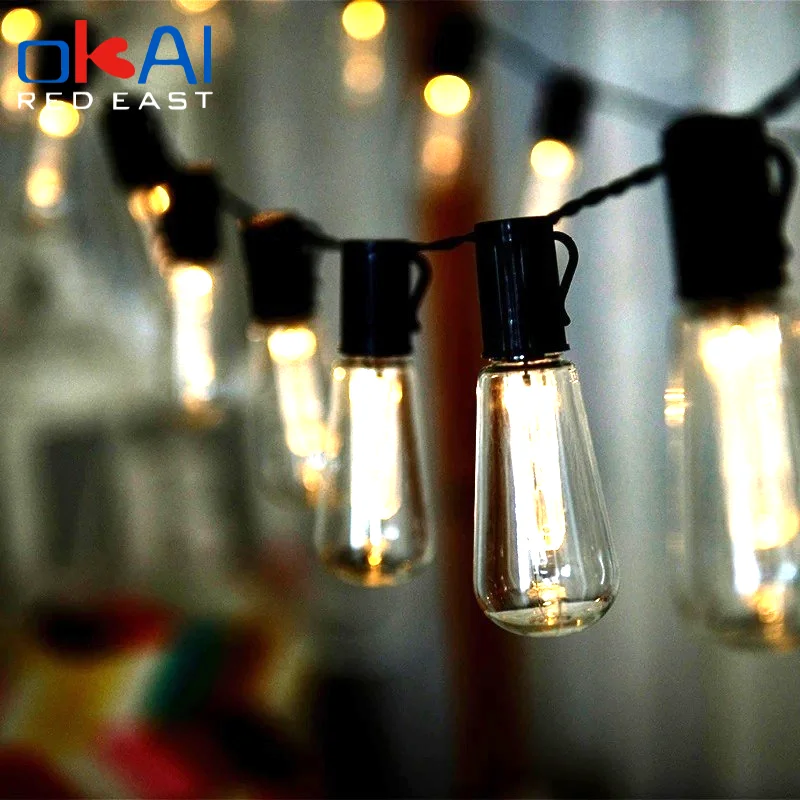 

LED Solar String Lights Outdoor Decorative Edison Bulbs IP65 Waterproof Garden Lights Holiday Garland for Vegetable Furniture