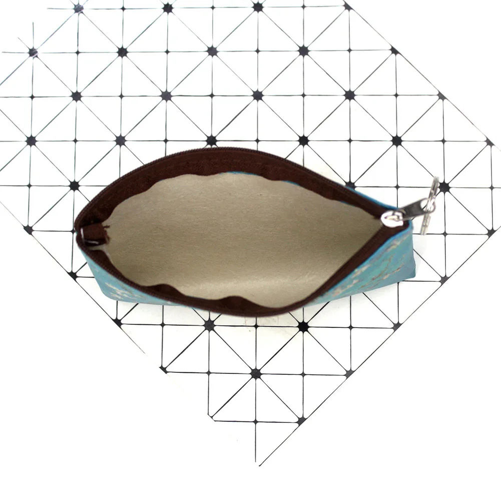 1 Pcs Mini Vintage Oil Painting Coin Purse Women Girls Fashion Printed PU Wallet Lipstick Portable Money Purse Pocket Bag New