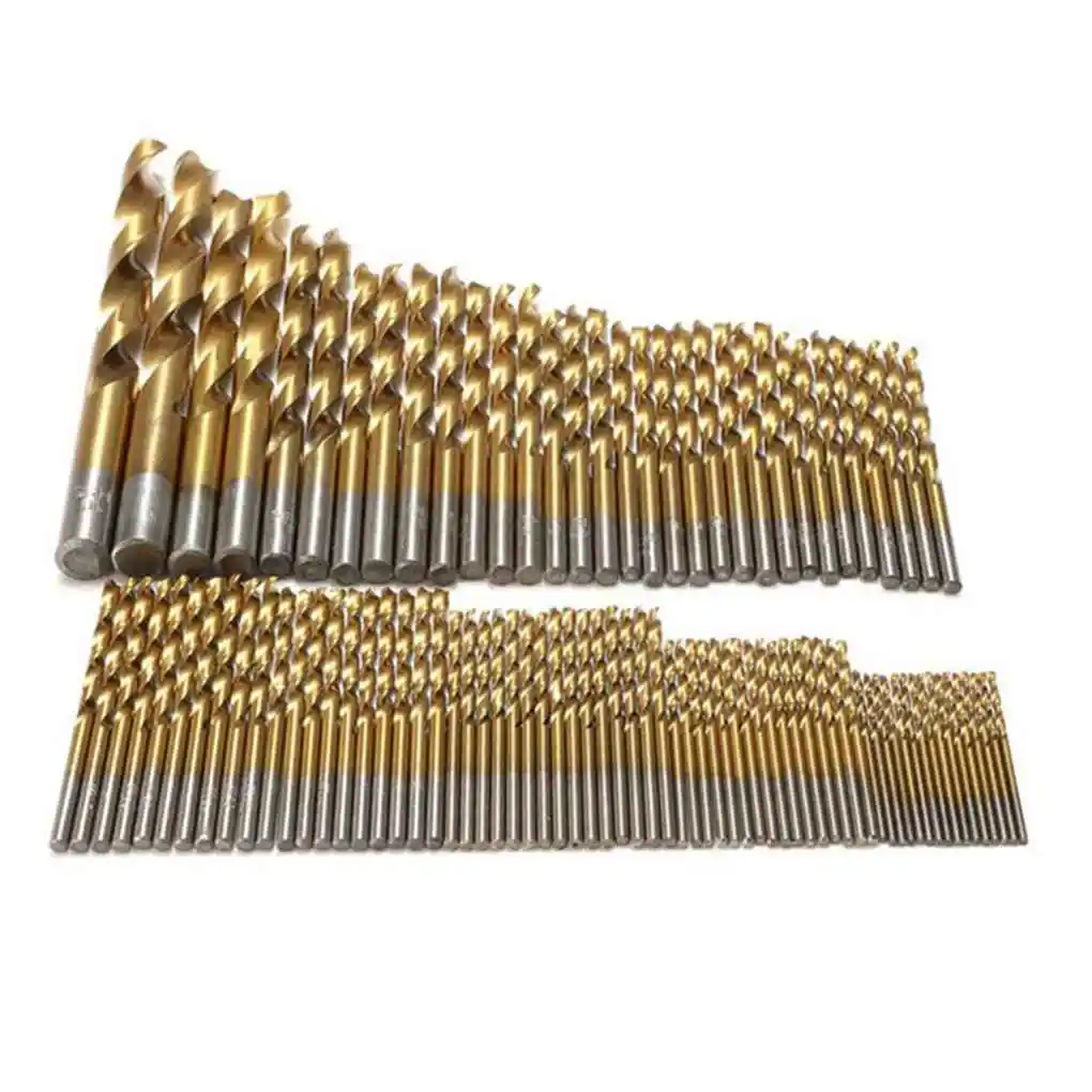 

50 шт. высокоскоростные стальные спиральные сверла с титановым покрытием набор сверл для сверления древесины прямая ручка деревообрабатыва...