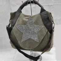 2022 top quality women sequins star shoulder bags vintage style women bling diamond handbags totes multifunctional women bags