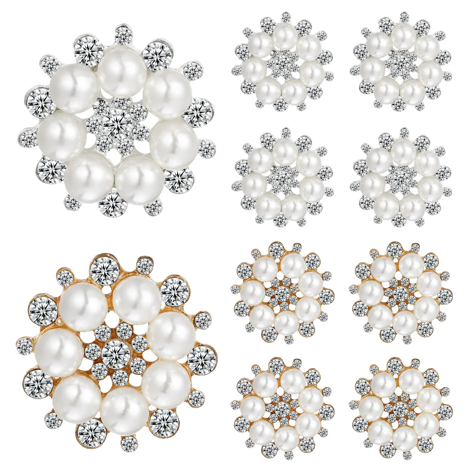 

Hair Accessories Silver Buttons Clothes Rhinestone Decorative Flower Embellishments Crafting Pearls Accessory Sew