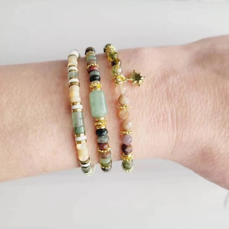 

2023, трендовые очаровательные индийские Агаты, медные драгоценности, натуральные Перламутровые Бусины, украшенные драгоценностями