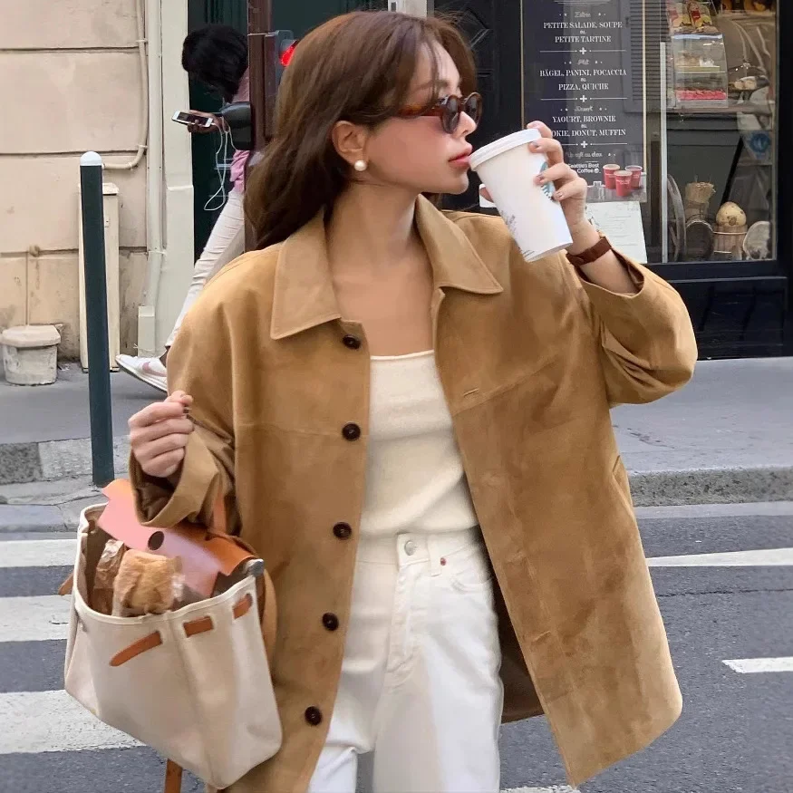 Стильная повседневная куртка средней длины Niche Sense в корейском стиле свободная