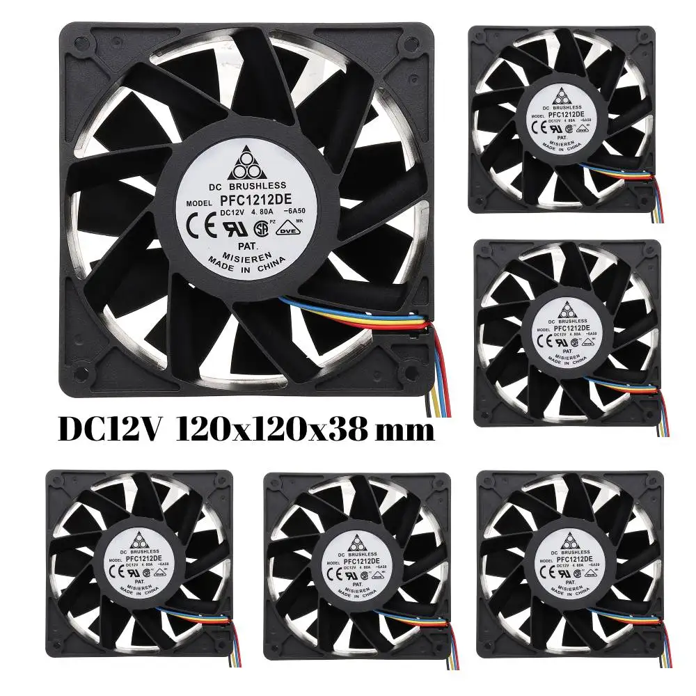 Вентилятор охлаждения ЦП 120 мм, 5000 об/мин, 12 В постоянного тока, 4-контактный разъем для Antminer Bitmain S7 S9, Портативные компьютерные кулеры