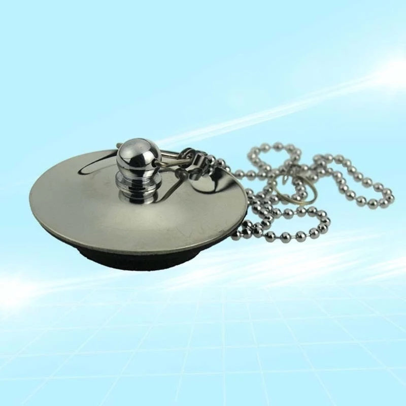 Многоразовые пробки для раковины. Сливные с цепочкой длиной 50 см. Простые в