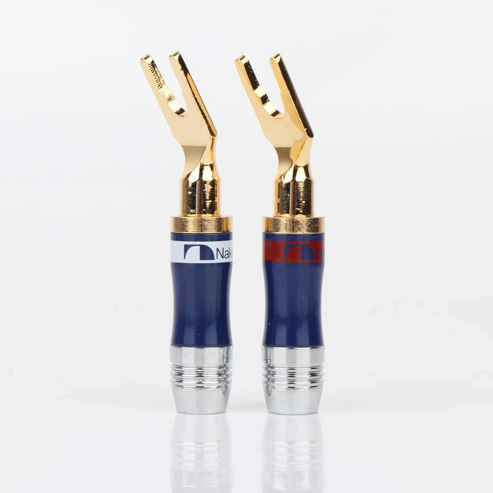 

8 шт. SY1515 Nakamichi Y Spade штекер аудио Кабельный разъем 24K с золотым покрытием