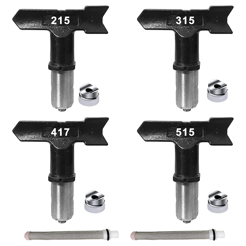 

4Pcs Reversible Airless Paint Sprayer Nozzle Tips And Spray Filter For Airless Paint Sprayer Parts(215, 315, 417, 515)