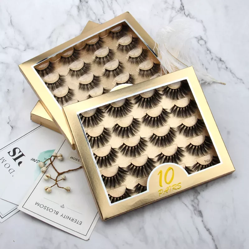 

2022New Pair 3D Mink Eyelashes Fluffy Dramatic Eyelashes Makeup Wispy Mink Lashes Natural Long False Eyelashes Thick Fake Lashes