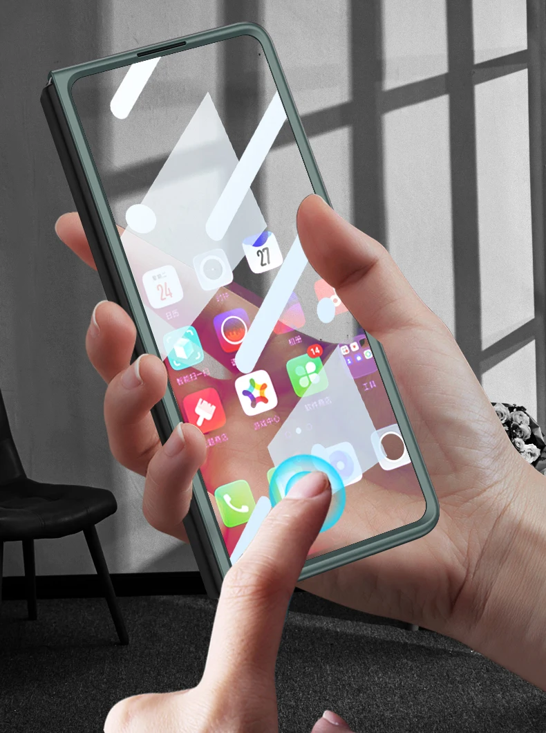 Shockproof Armor Hinge Case For Samsung Galaxy Z Fold 5 4 360 Full Screen Protector Matte PC Phone Cover Z Fold 3 2 Glass Film