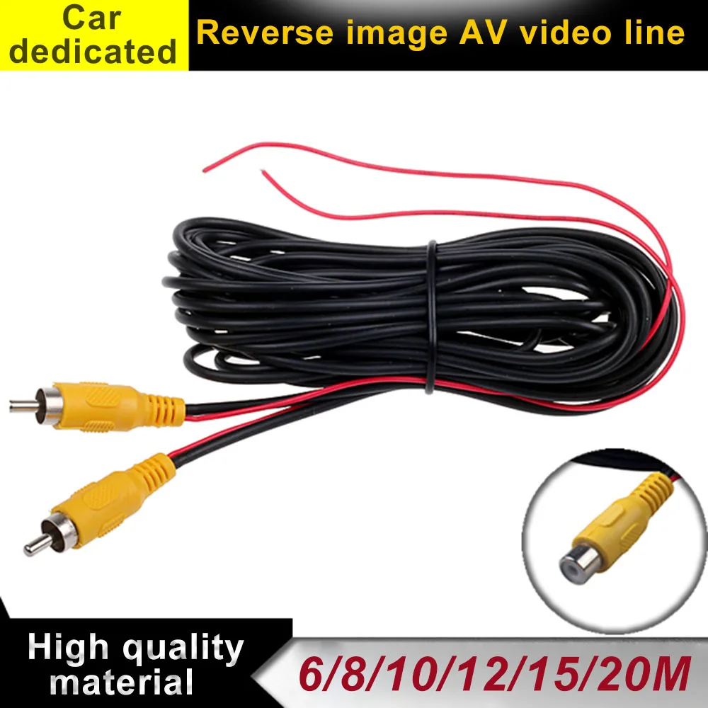 

6/8/10/15/20M Universal Car RCA AV Cable Wire For Auto Rearview Camera GPS Monitor Parking Reversing Carcorder DVD Player TV Box